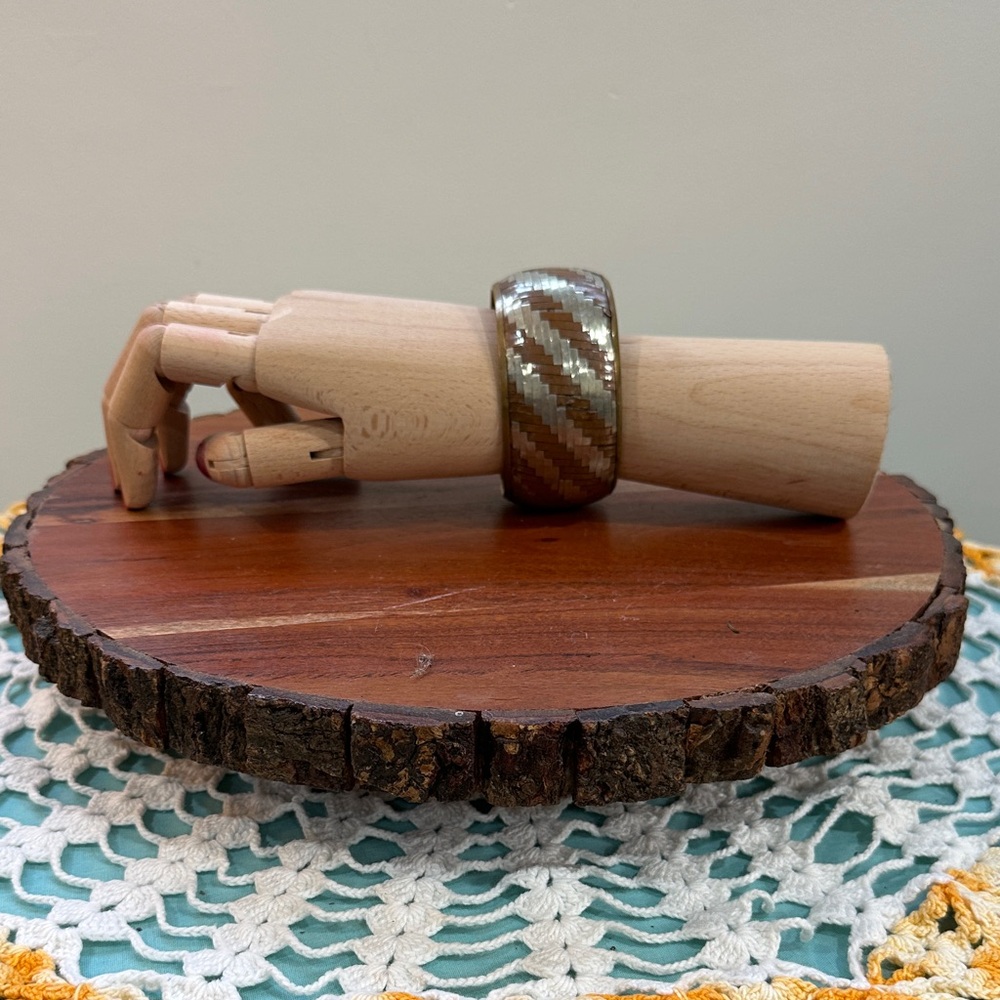 Stylish Vintage Brown and Silver Bracelet.